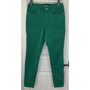 MAISON SCOTCH & SODA Miami Deco Skinny Jeans Sz 28 x 30 Bright Green Stretch EUC